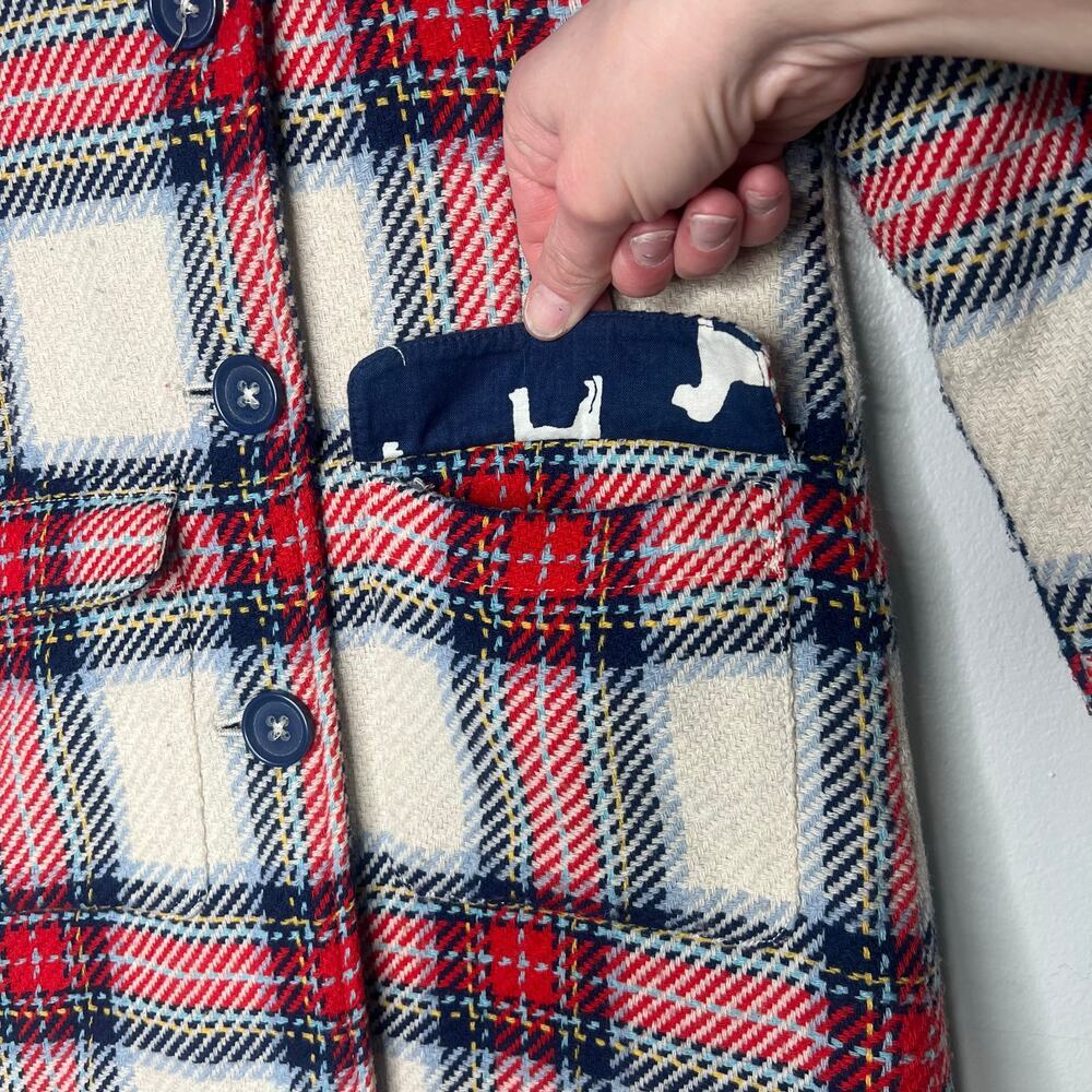 Mini Boden Plaid Kids Coat - Girls 6-7 - Picture 6 of 14